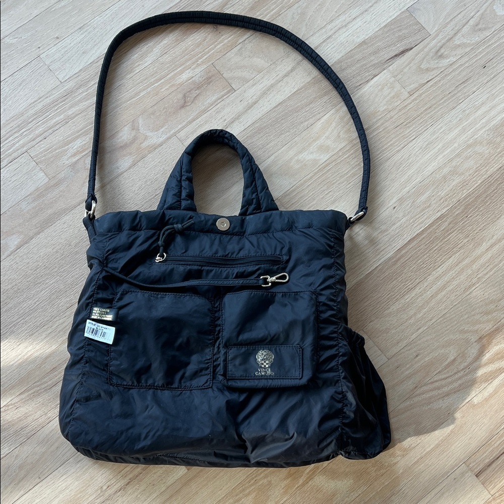 Vince Camuto Black Nylon Tote Bag
